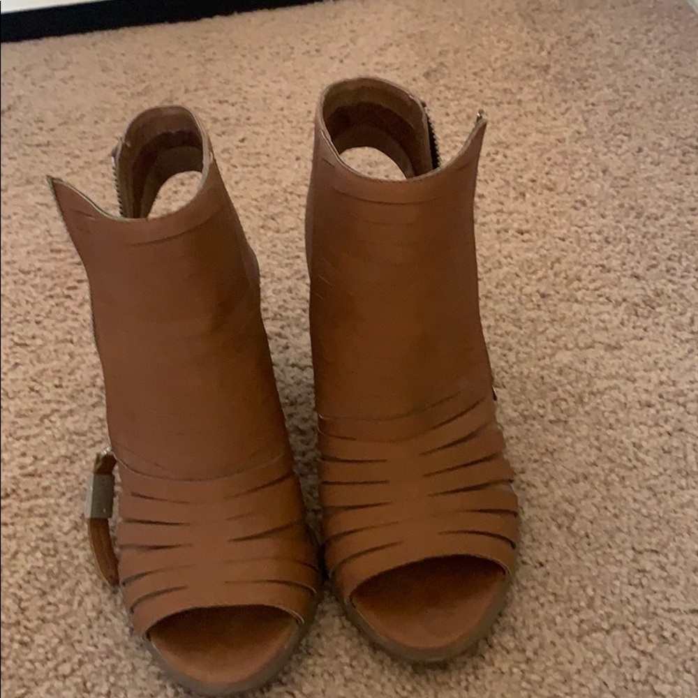 Brown high heels